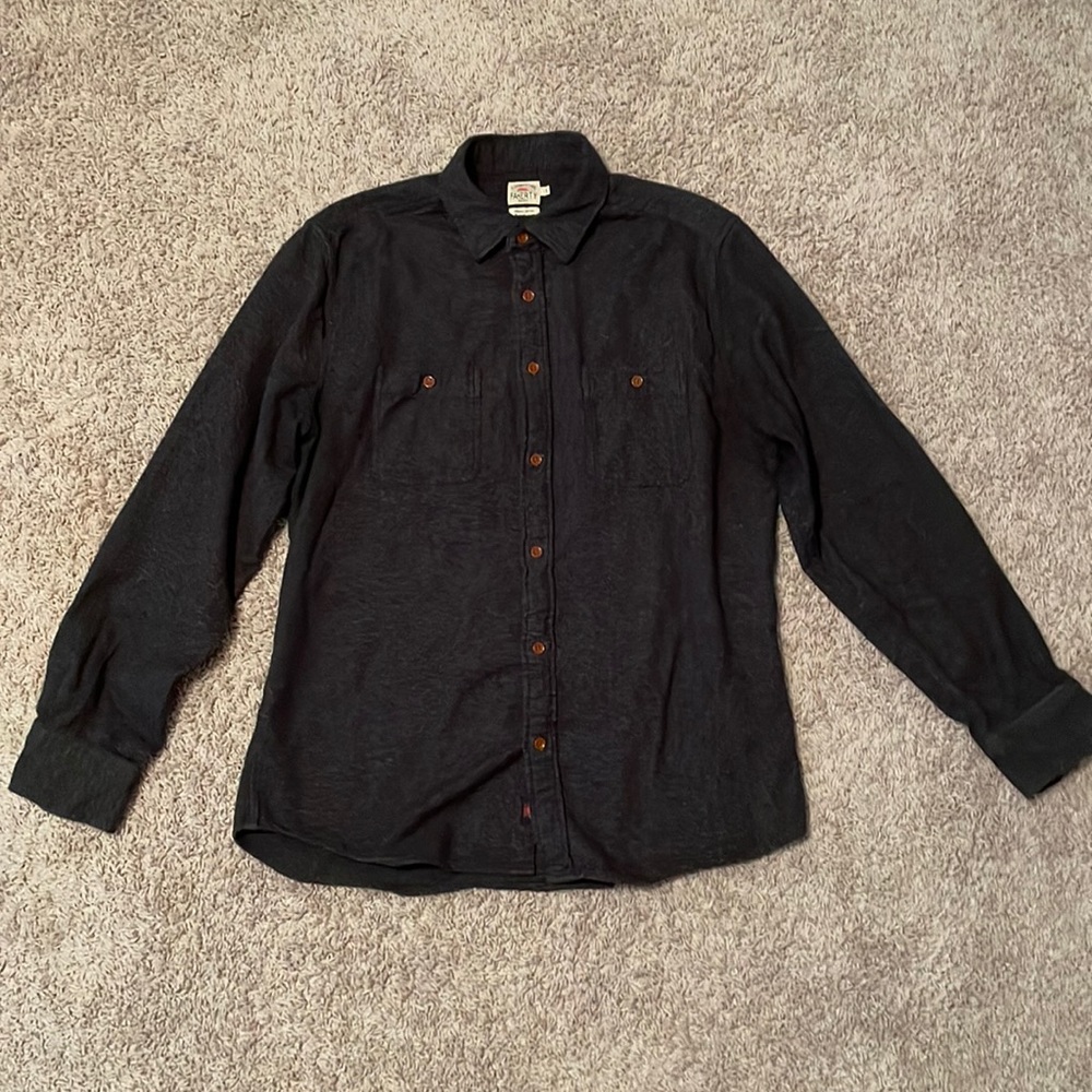Faherty Brand Knit Season Shirt Navy Blue